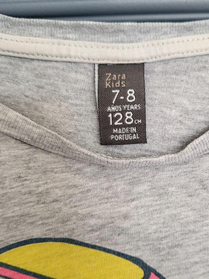 T-shirt gris à motif Zara Taille 7/8ans - photo numéro 4