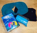 Lot camping set cooking+sac couchage léger +coussins+