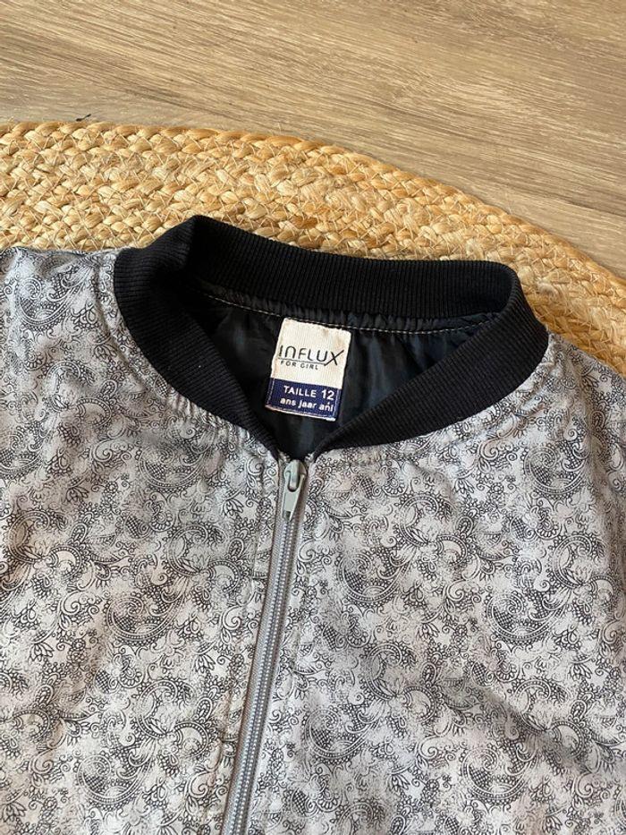 Veste bombers motif mandala gris et noir taille 12 ans / 152 cm - photo numéro 5