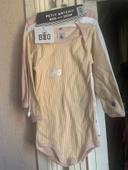 Lot de 3 bodies Petit bateau orange, rose et blanc 18 mois