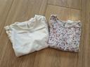 Lot de 2 Tee-shirt manches longues fille H&M beige fleuri 80 cm