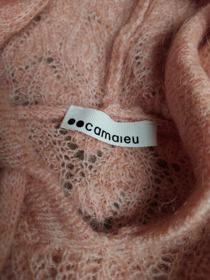 Joli pull Camaïeu couleur rose avec laine et mohair - photo numéro 4