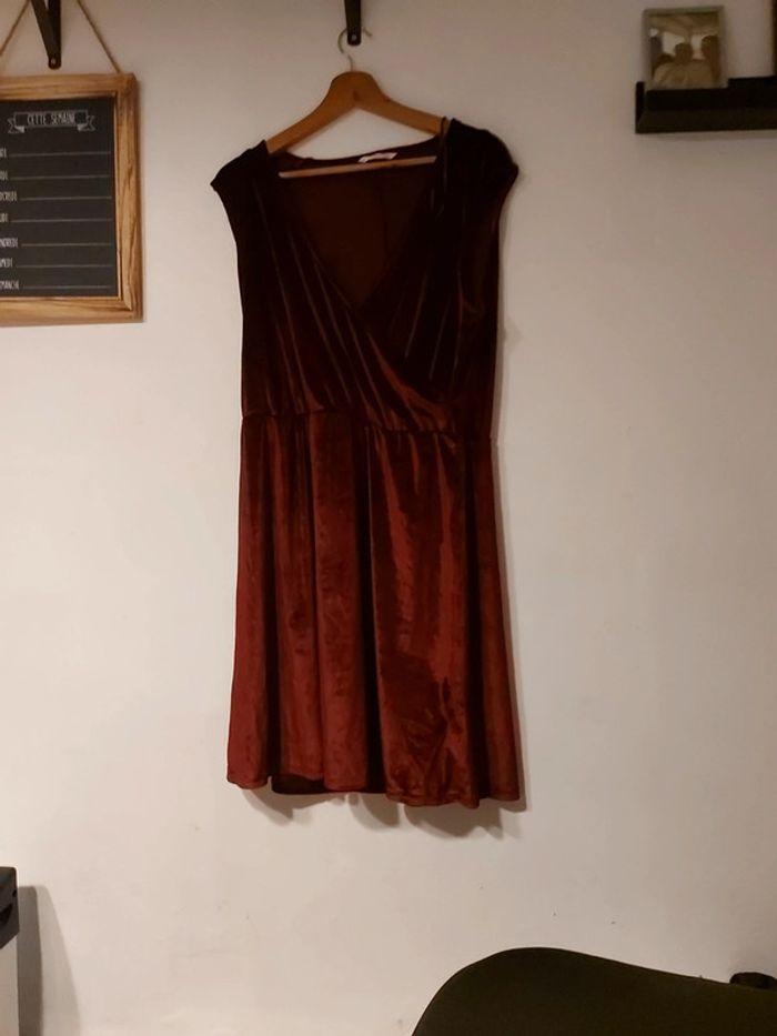 Robe bordeaux velour camaieu - photo numéro 2