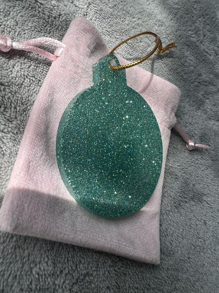 Décoration noël - boule de noël vert foncé - paillettes - photo numéro 2