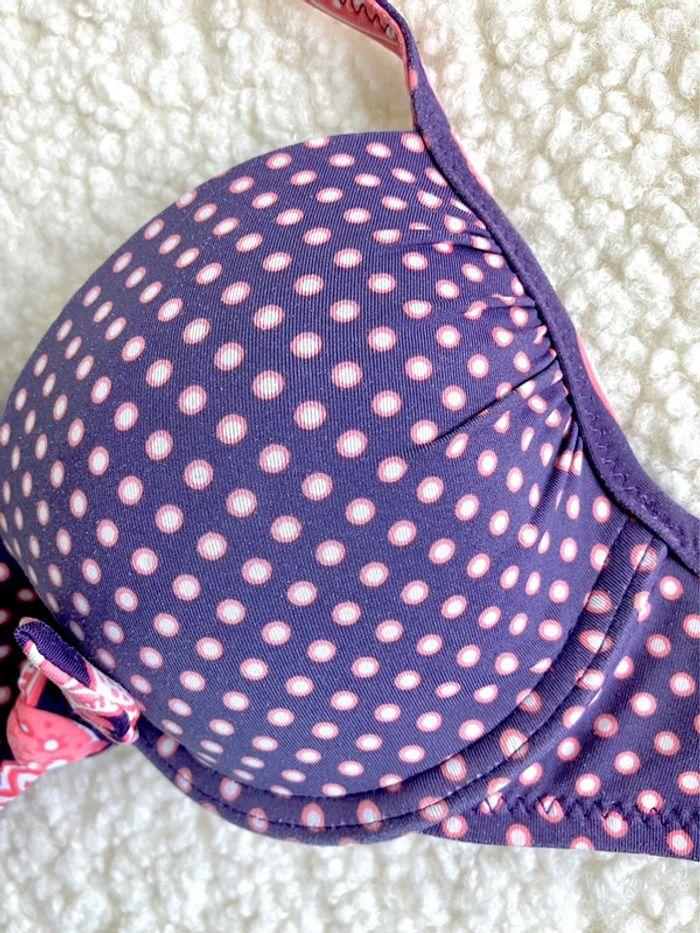 Maillot de bain deux pièces violet et rose - déco bandanas - photo numéro 7