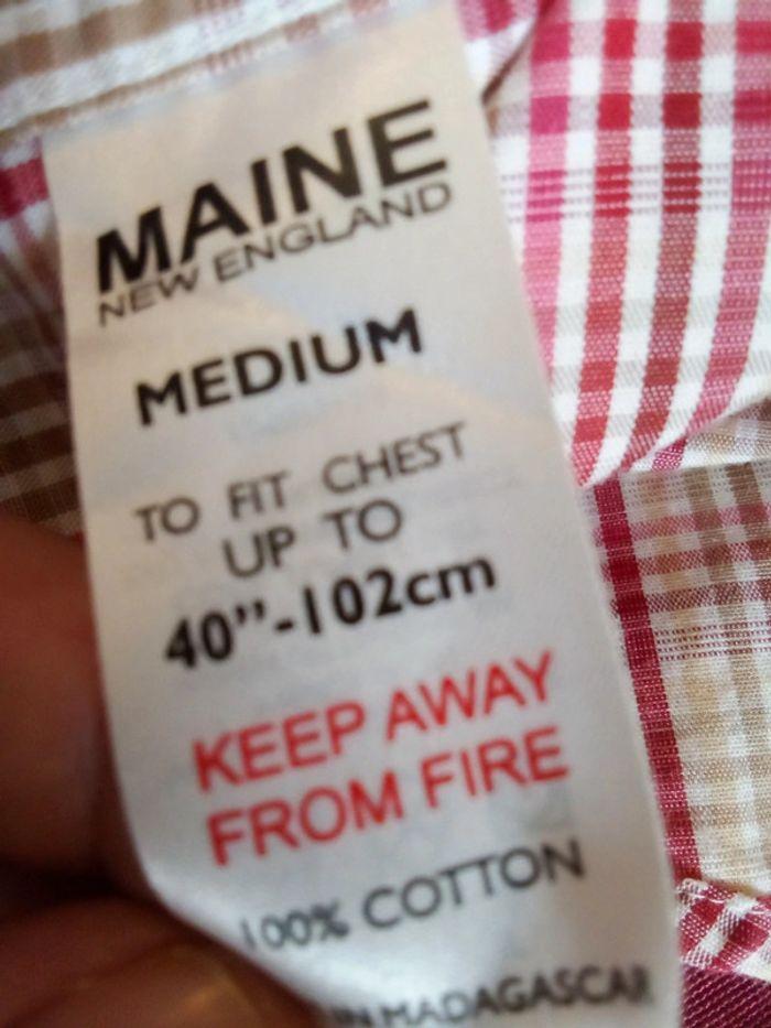 Chemise manches courtes à carreaux rouges et beiges Maine New England taille M - photo numéro 11