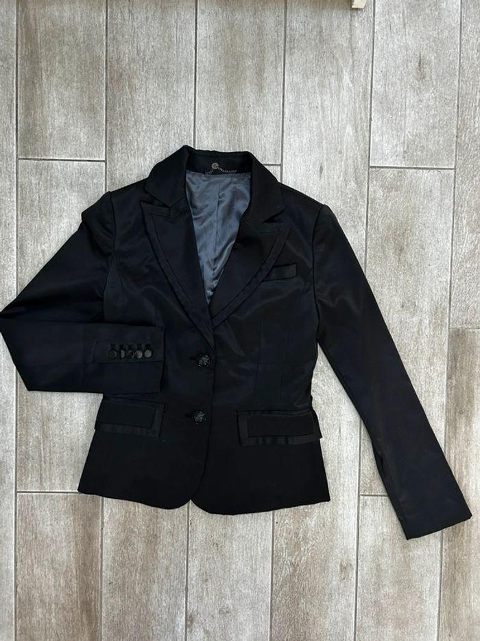 Blazer noir satiné S - photo numéro 1