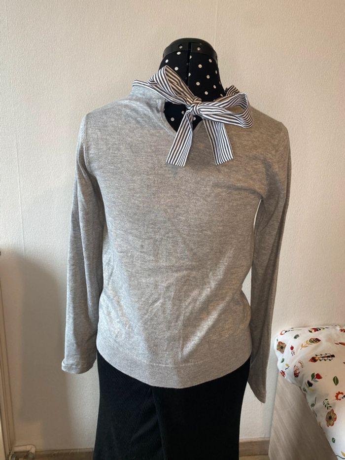 Pull fin avec noeud dans le dos gris Primark taille S / 36 - photo numéro 3