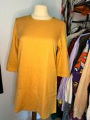 Robe / tunique jaune moutarde avec manches retroussables