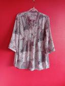 Blouse Taille 42 Marron clair et rosé.