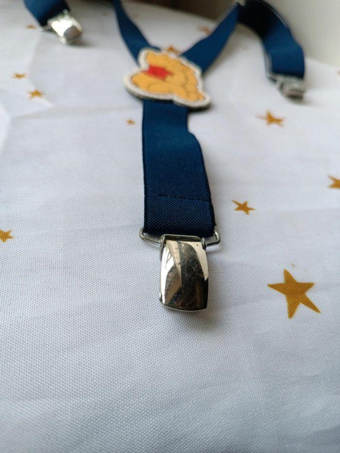 Bretelle Winnie l'ourson the pooh Disney bleu marine nuit blue strap réglable ajustable suspenders - photo numéro 5