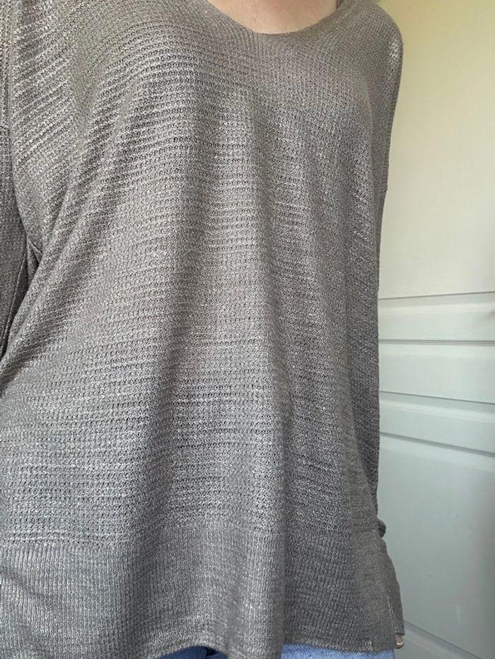 Pull col Vbeige doré Zara taille 38 💖 - photo numéro 3