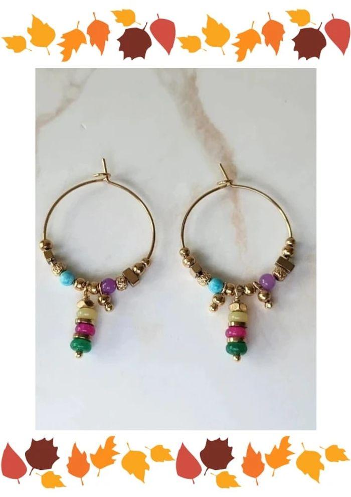 🌺 Boucles d'oreilles ronde originale 🌺 - photo numéro 2