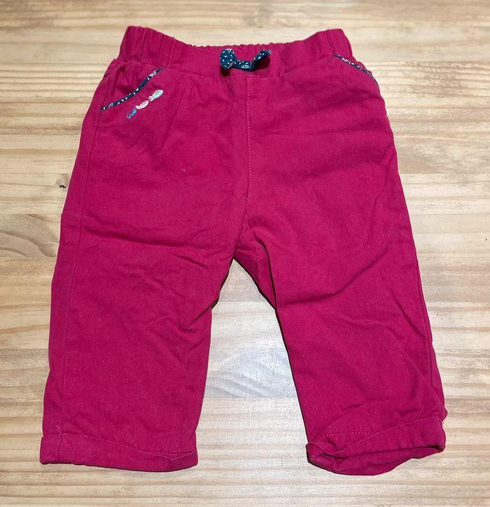 Pantalon rouge cerise 9 mois/ 72cm - photo numéro 1