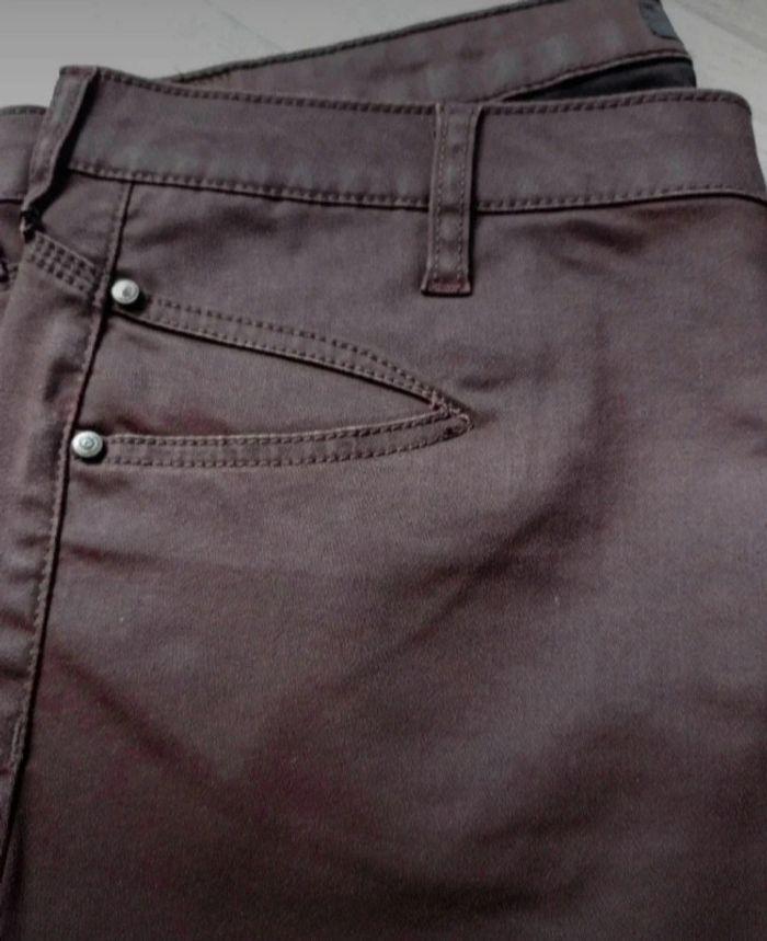 Magnifique pantalon enduit couleur chocolat - photo numéro 1