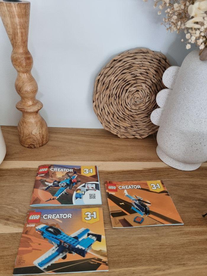 Lego 3 en 1
Pack 31099
Avion à hélice, hélicoptère et autre avion
Excellent état 
Complet - photo numéro 2