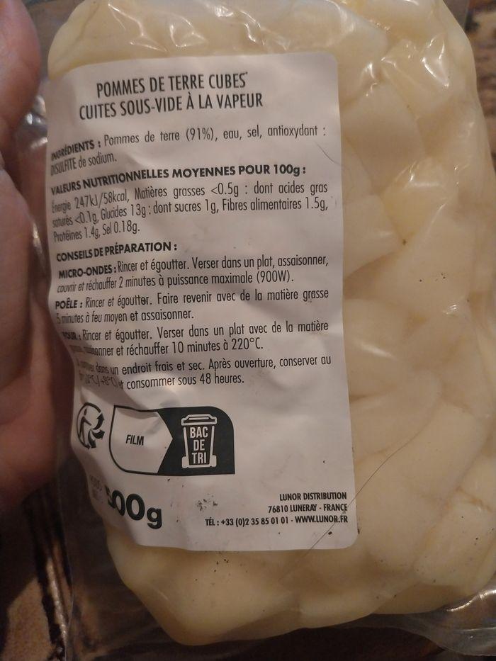 Pommes de terres cubes cuites sous vide à la vapeur 500 grammes - photo numéro 2