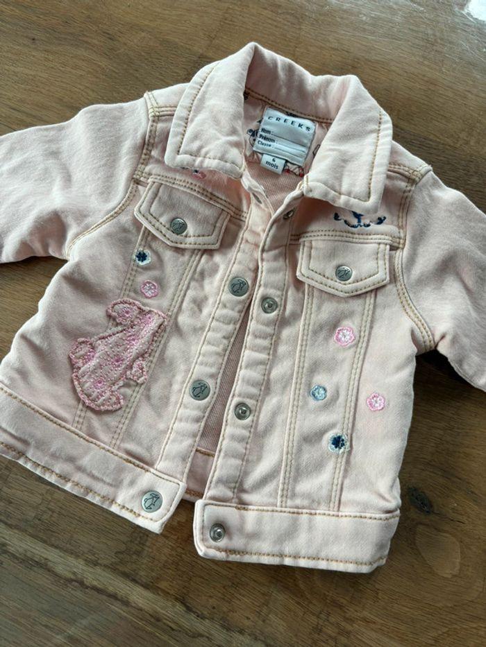 Veste en jeans rose fille 6 mois - creeks - photo numéro 2