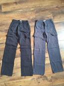 2 pantalons cargo noir