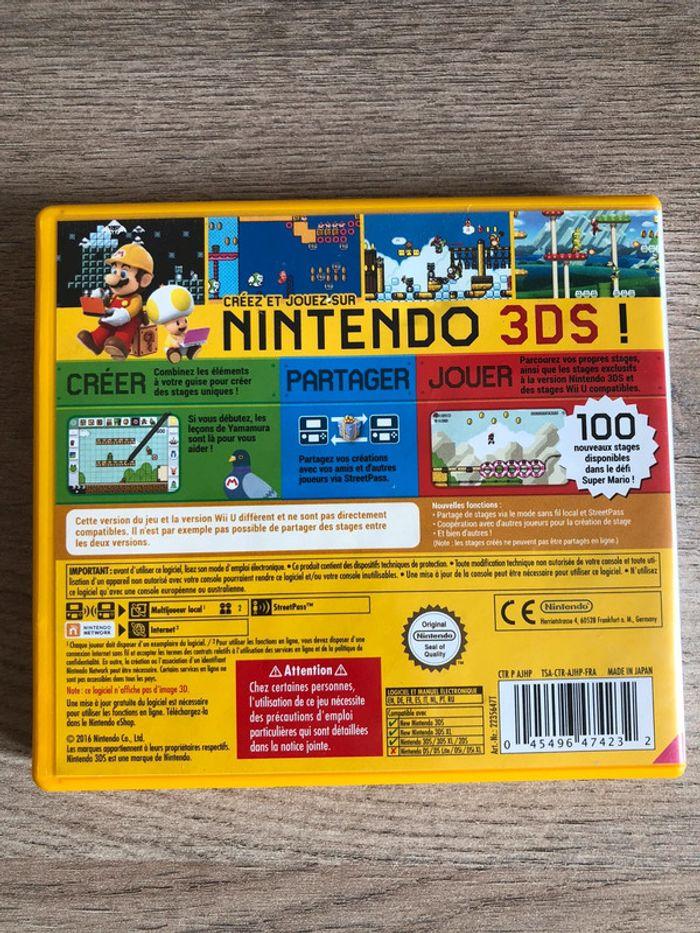 Jeux Nintendo 3DS super Mario maker complet - photo numéro 2