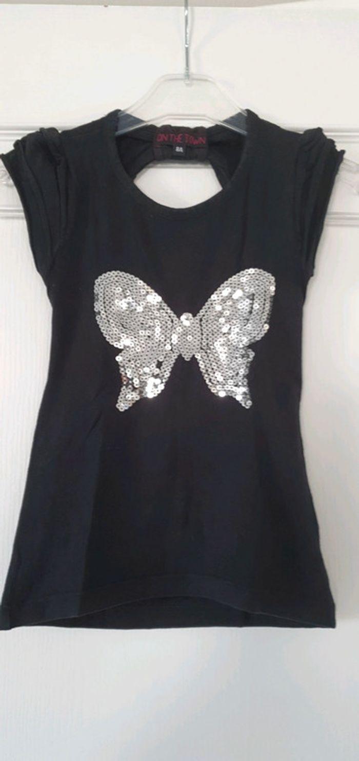 T-shirt sans manches dos nu papillon fille 8 ans chla - photo numéro 2