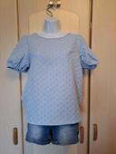 Blouse bleu ciel manches bouffantes taille s