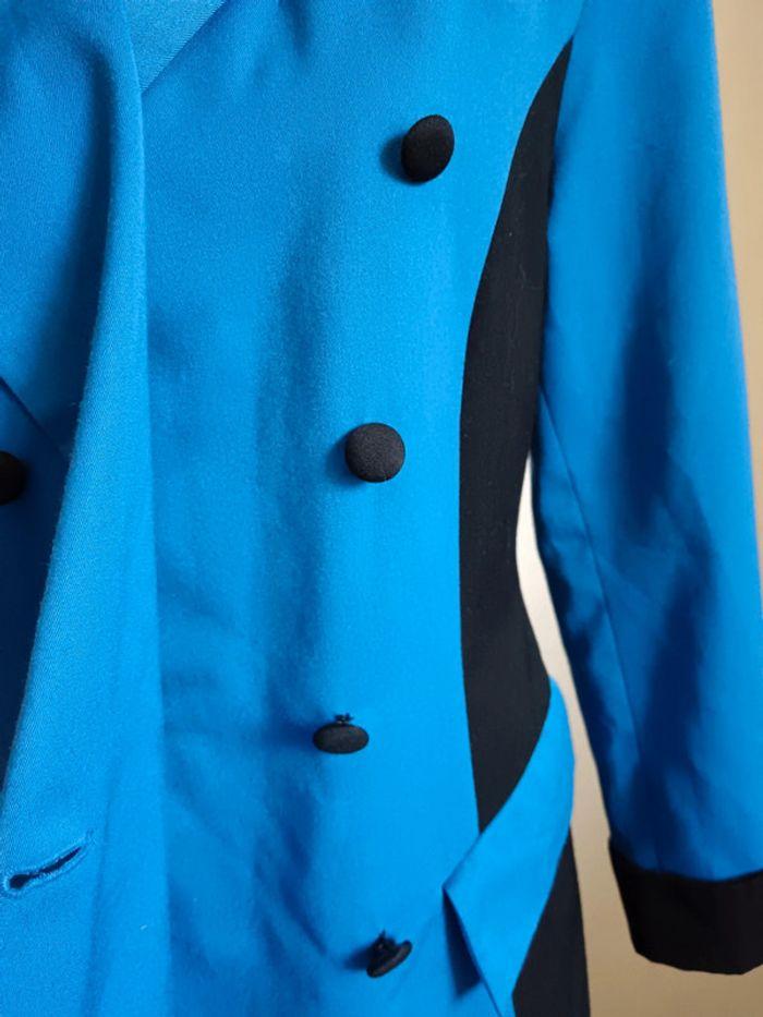 Blazer vintage taille 40 bleu et noir - photo numéro 4