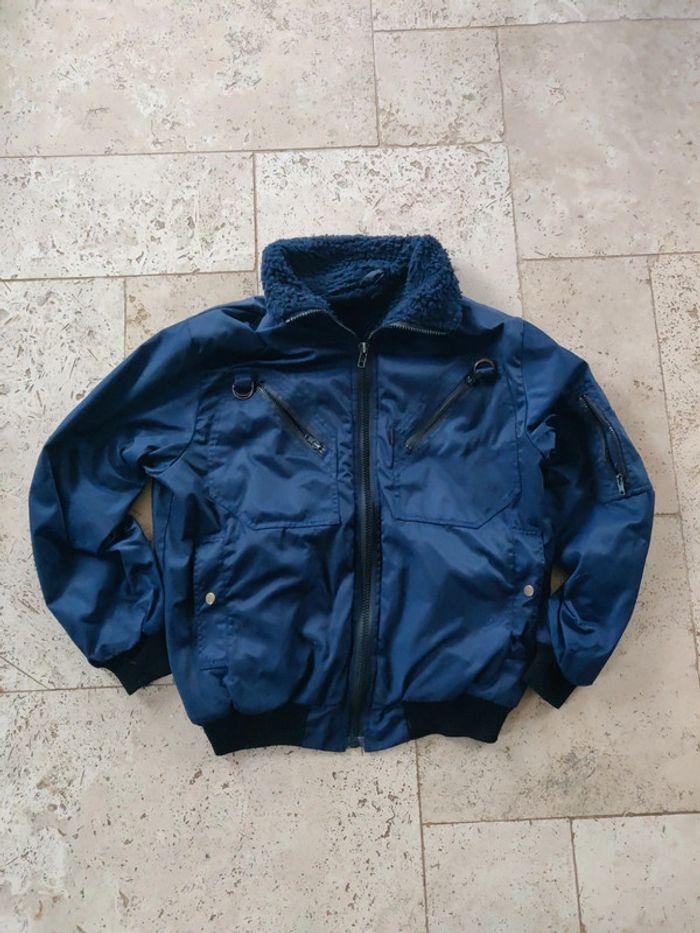 Rare Blouson aviateur bleu vintage Jet Set - photo numéro 1