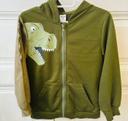 Veste à zip dinosaure vert kaki garçon 4 ans