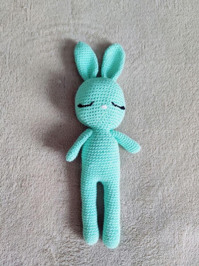 Doudou lapin vert clair