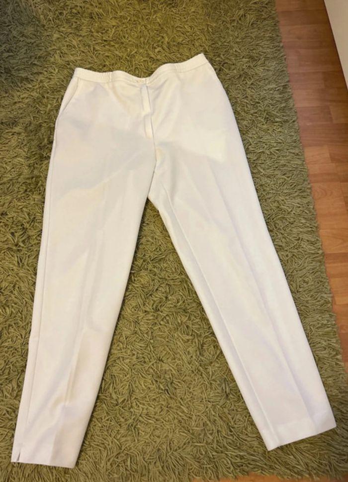 Pantalon blanc à pinces taille 46 - photo numéro 1