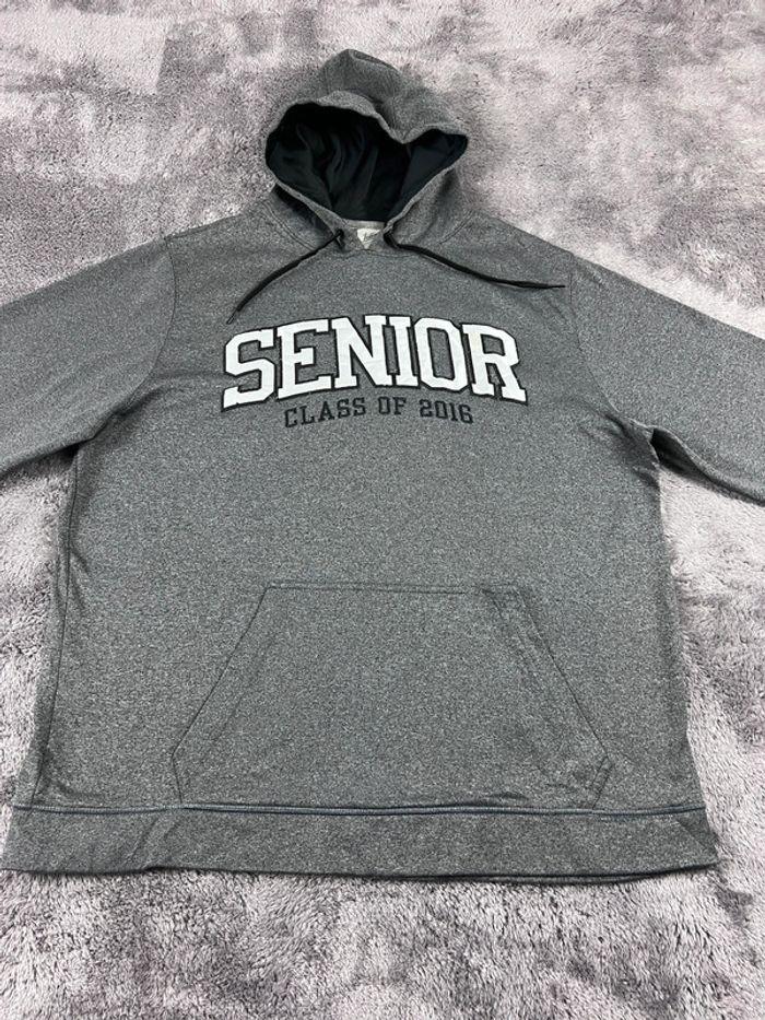 👕 Sweat à capuche Veste University Rare Vintage y2k 90s 2000s Senior Gris Taille XL 👕 - photo numéro 7