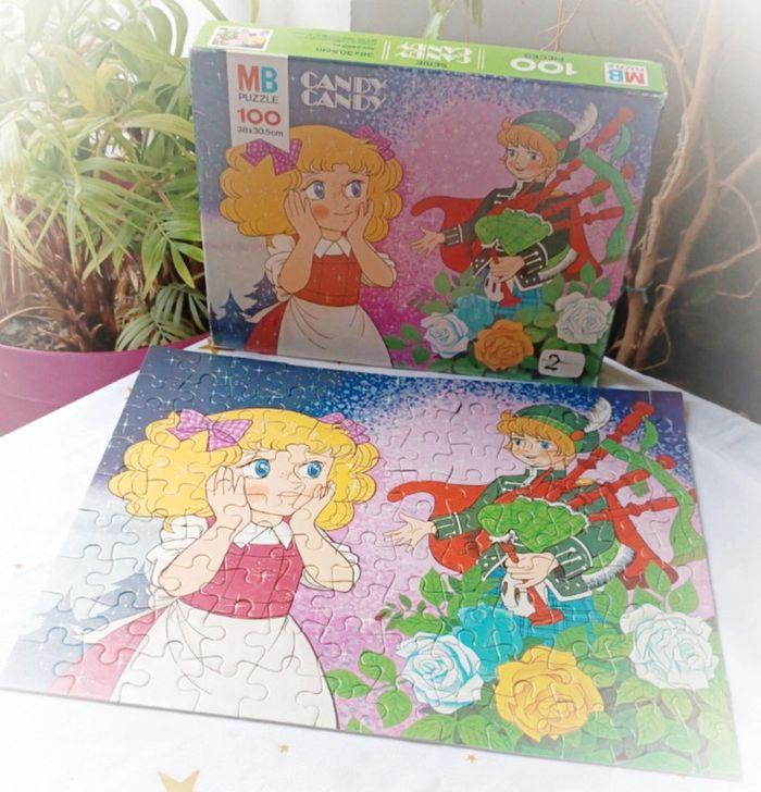 Puzzle jeu société Candy mb 100 pièces fleur flower roses vintage 1980 prince des collines - photo numéro 1