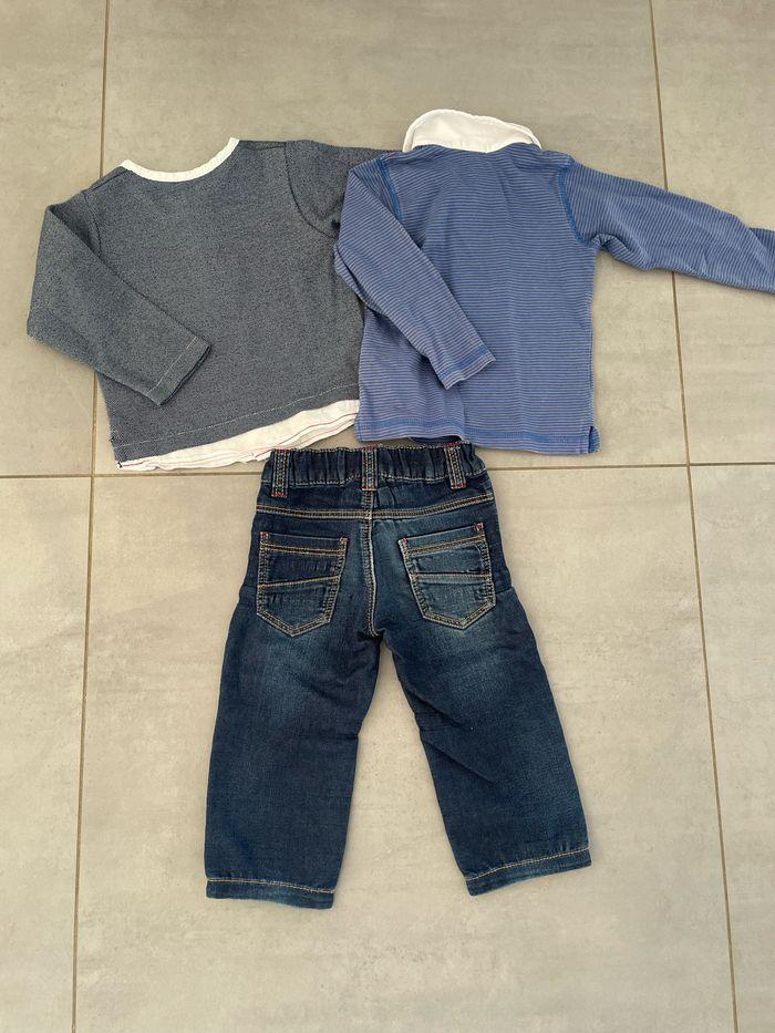 Lot 2 t-shirt manches longues et jeans bébé garçon - photo numéro 6