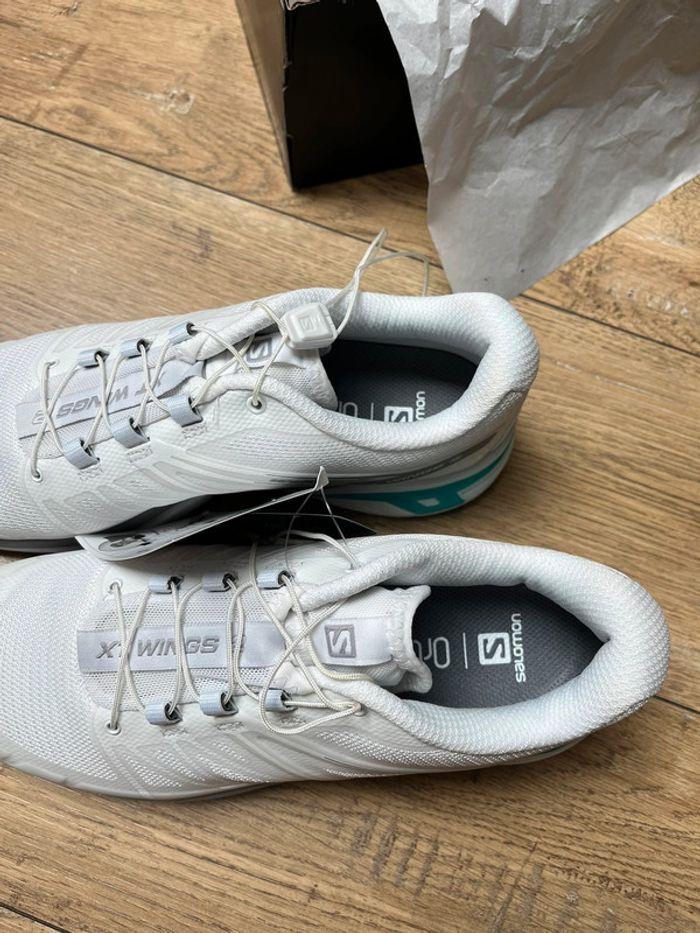 Paire de basket Salomon neuve avec étiquette et boîte taille 40 blanche - photo numéro 5