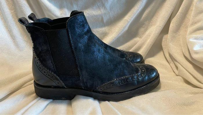 Bottines Salamander - Noir - Bleu marine pailletées - photo numéro 4