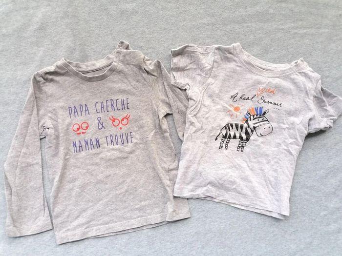 Lot 2 T-shirts manches courtes et longues, gris, Z / Tissaia, - photo numéro 1