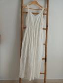 Jolie robe longue en broderie anglaise 100 % coton blanc Occult