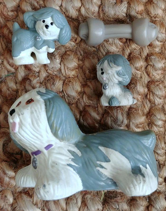 MTPA Littlest Pet Shop G1 Vintage Mommy & baby puppies / La famille de chiens Toufou (1992) - photo numéro 3