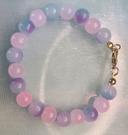 Bracelet avec perles en verre 8mm – Violet et Rose