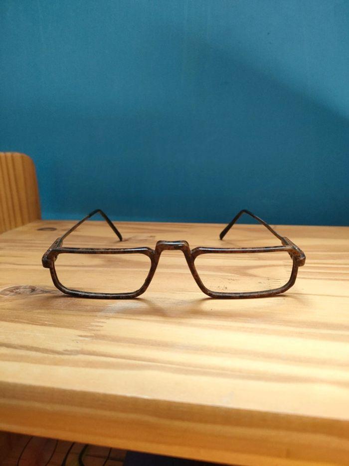 Lunettes marron vintage et originales monture rectangle en plastique - photo numéro 5