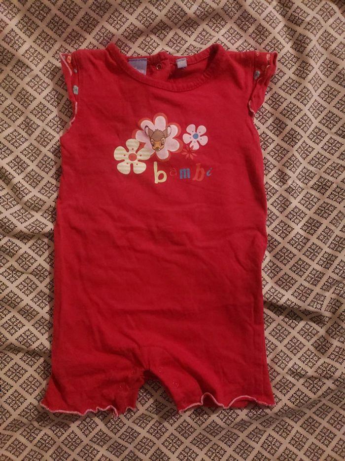 Pyjama combi short Bambi Disney 12 mois fille - photo numéro 1