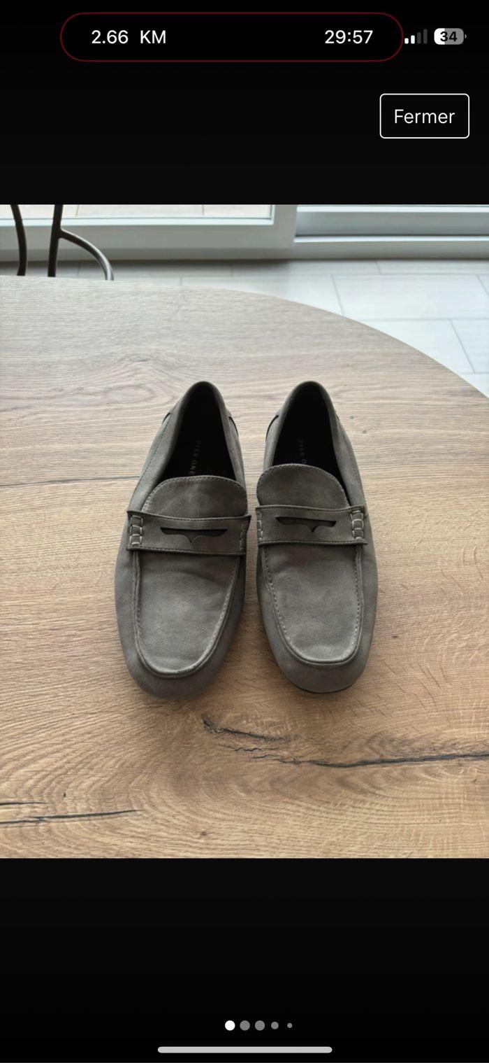 Mocassins nubuck gris  39 pier one - photo numéro 1