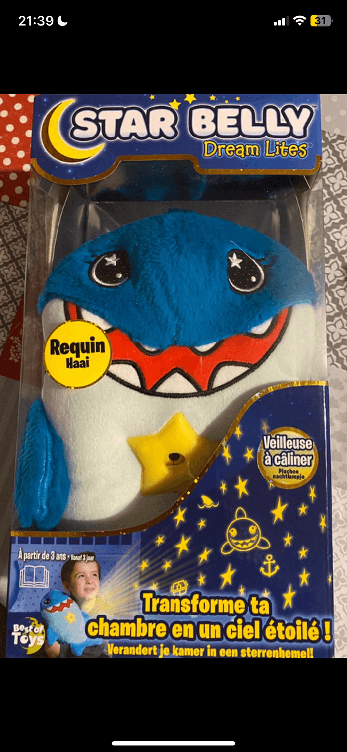 Veilleuse peluche  requin à câliner Star Belly dream lites - photo numéro 3