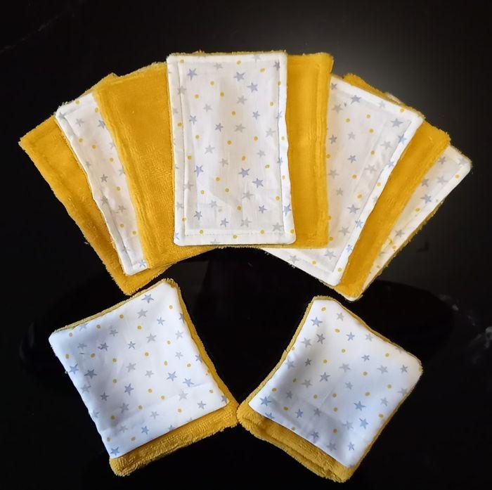 Lot de lingettes et débarbouillettes étoiles (jaune)