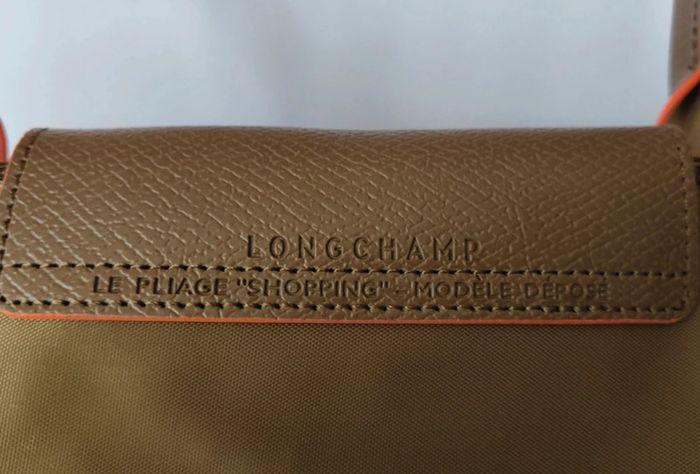 sac a main longchamp pliage L kaki orange - photo numéro 10