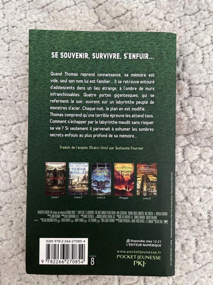 Livre Le Labyrinthe tome 1 de James Dashner - photo numéro 2