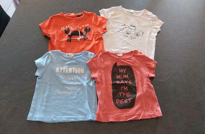 Lot de 4 t-shirts bébé 9 mois - photo numéro 1