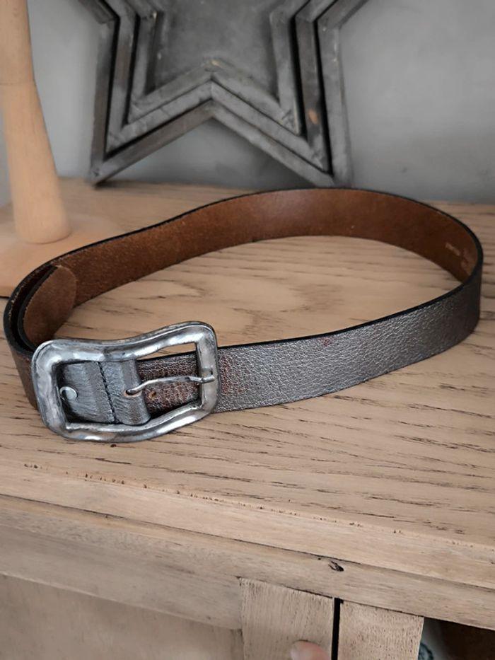 🤎 Ceinture croûte de cuir de vachette réglable  cm🤎 - photo numéro 1