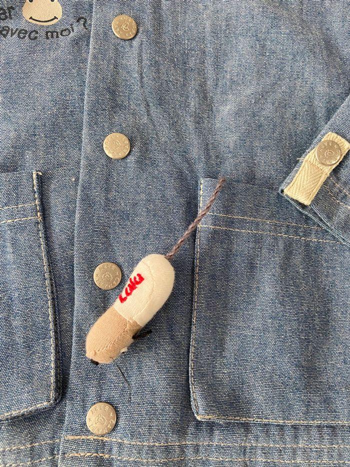 Veste gilet manteau capuche jeans Canari bébé 12 mois parfait etat - photo numéro 4